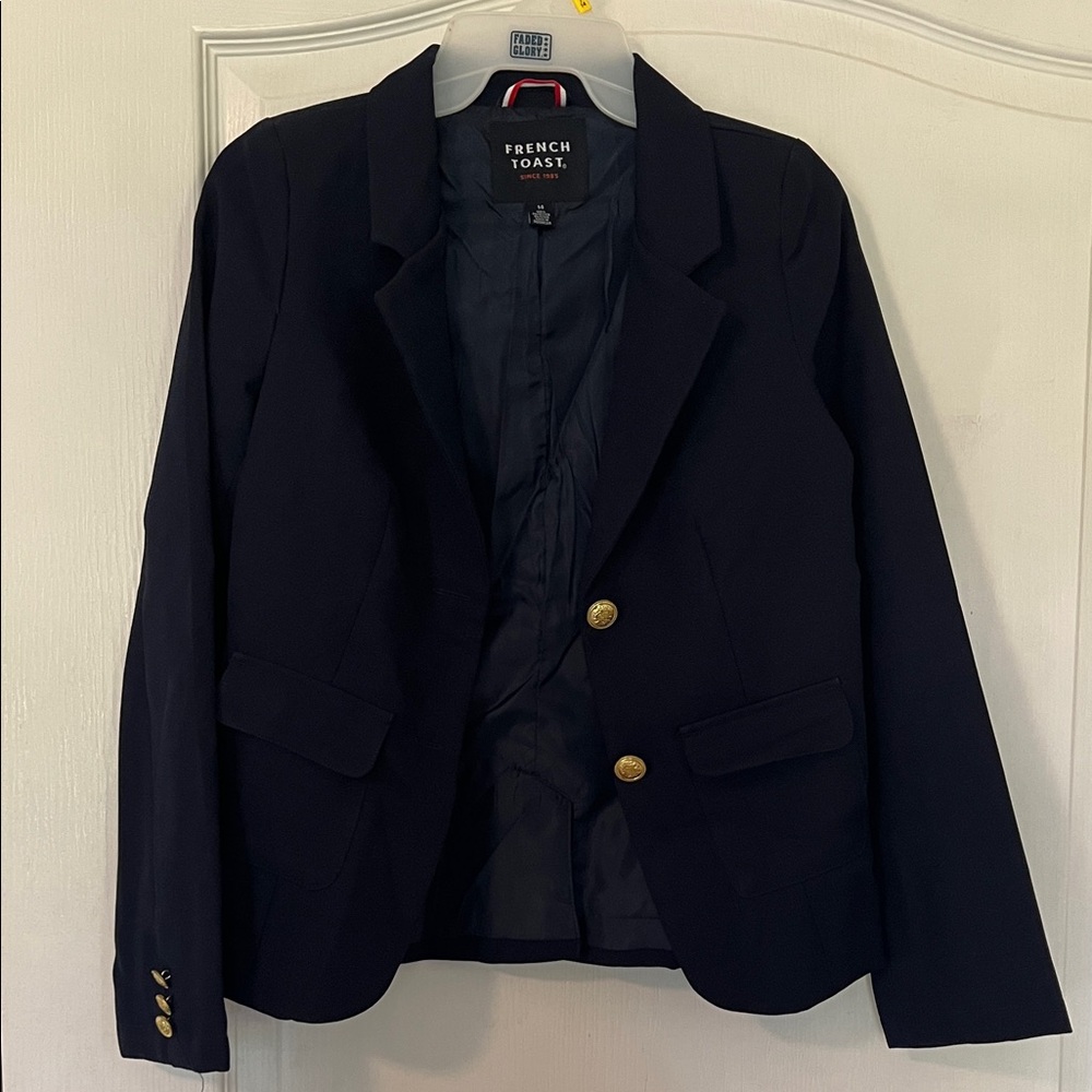French Toast Navy Blazer with Gold Accents